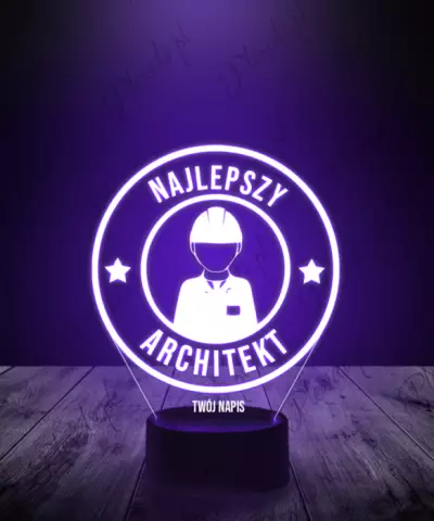 Lampka LED 3D Plexido Napis Najlepszy Architekt - 2