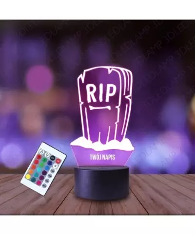 Lampka Nocna 3D LED LAMP Dekoracja Halloween Nagrobek RIP