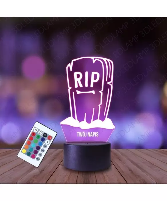 Lampka Nocna 3D LED LAMP Dekoracja Halloween Nagrobek RIP