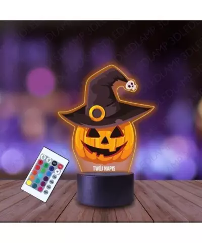 Lampka Nocna 3D LED LAMP z Nadrukiem Halloween Straszna Dynia