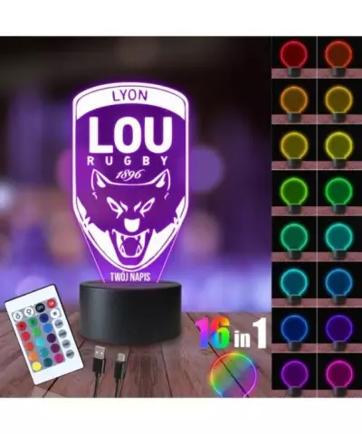 Lampka Nocna 3D LED LAMP Lyon OU Rugby