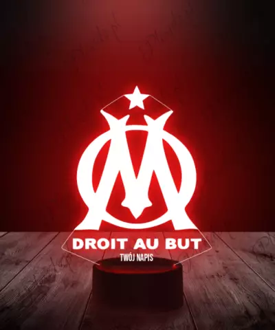 Lampka LED 3D Plexido Olympique Marsylia Piłka Nożna - 1