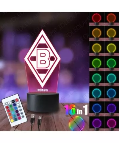 Lampka Nocna 3D LED LAMP Borussia Monchengladbach Piłka Nożna