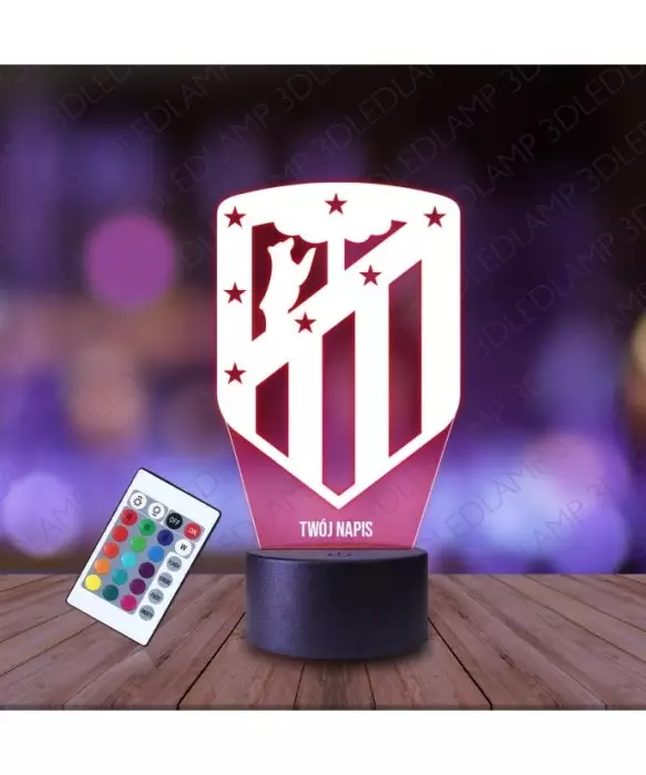Lampka Nocna 3D LED LAMP Atletico Madrid Piłka Nożna