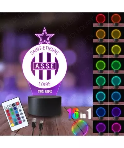 Lampka Nocna 3D LED LAMP Asse Saint Etienne Panther Piłka Nożna