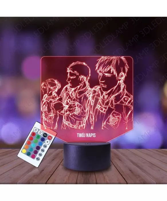 Lampka Nocna 3D LED LAMP Attack On Titan Annie Rainer Bertholdt