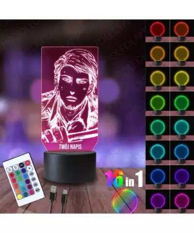 Lampka Nocna 3D LED LAMP Attack On Titan Kirschtein Jean