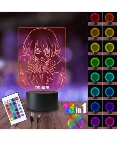 Lampka Nocna 3D LED LAMP Attack On Titan Annie Lionhart Tytani