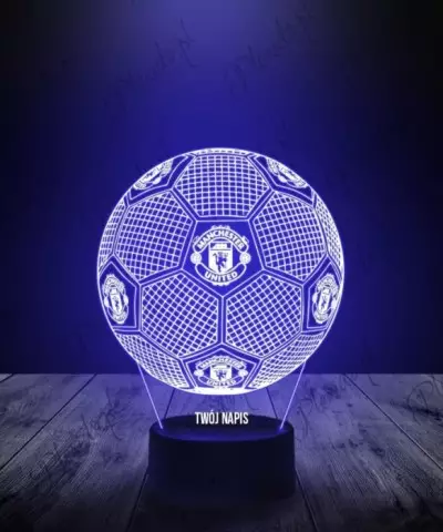 Lampka LED 3D Plexido z Nadrukiem Piłka Nożna Klub Manchester United - 3