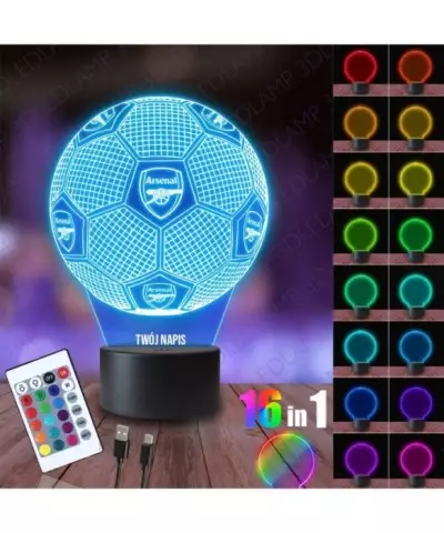 Lampka Nocna 3D LED LAMP Piłka Nożna Klub Arsenal F.C.