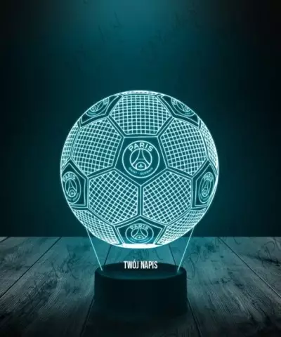 Lampka LED 3D Plexido z Nadrukiem Piłka Nożna Klub Paris Saint-Germain F.C. - 3