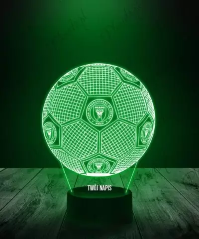 Lampka LED 3D Plexido z Nadrukiem Piłka Nożna Klub Inter Miami CF - 2