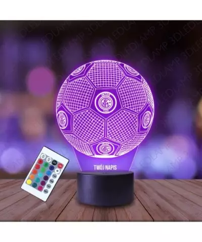 Lampka Nocna 3D LED LAMP Piłka Nożna Klub Inter Mediolan