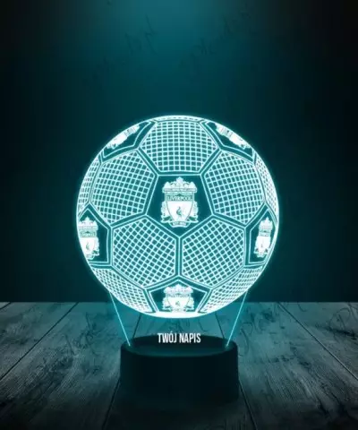 Lampka LED 3D Plexido z Nadrukiem Piłka Nożna Klub Liverpool F.C. - 1