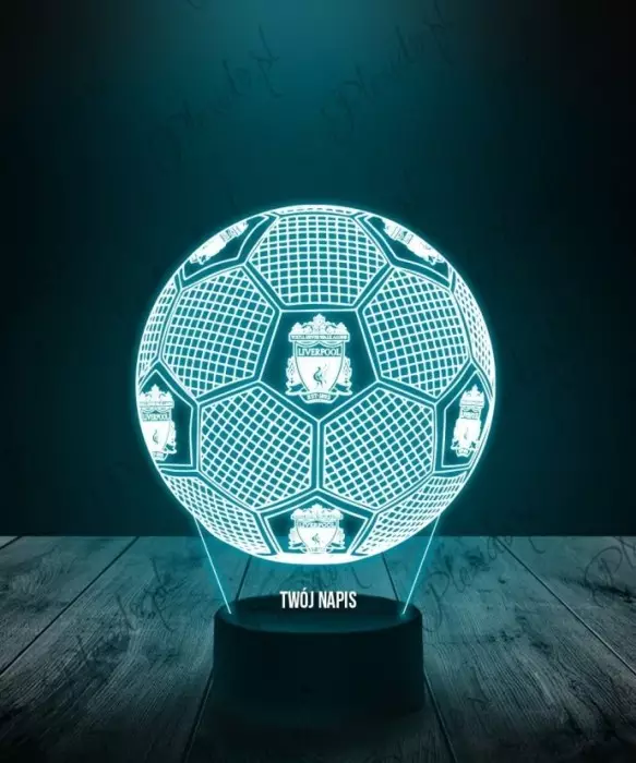 Lampka LED 3D Plexido z Nadrukiem Piłka Nożna Klub Liverpool F.C. - 1