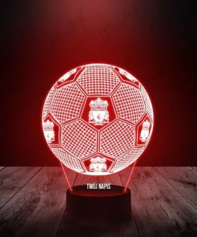 Lampka LED 3D Plexido z Nadrukiem Piłka Nożna Klub Liverpool F.C. - 2