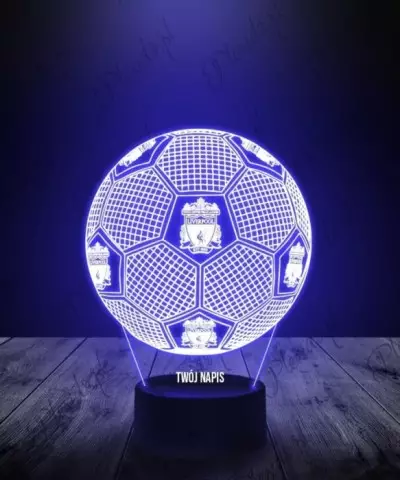 Lampka LED 3D Plexido z Nadrukiem Piłka Nożna Klub Liverpool F.C. - 3