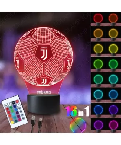 Lampka Nocna 3D LED LAMP Piłka Nożna Klub Juventus F.C.