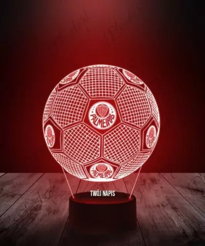 Lampka LED 3D Plexido z Nadrukiem Piłka Nożna Klub SE Palmeiras - 1