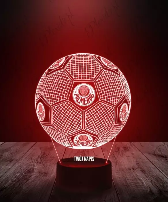 Lampka LED 3D Plexido z Nadrukiem Piłka Nożna Klub SE Palmeiras - 1