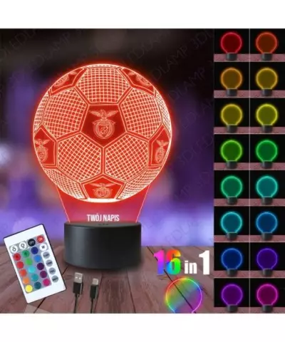 Lampka Nocna 3D LED LAMP Piłka Nożna Klub S.L. Benfica