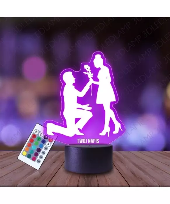 Lampka Nocna 3D LED LAMP Zaręczyny Zakochana Para
