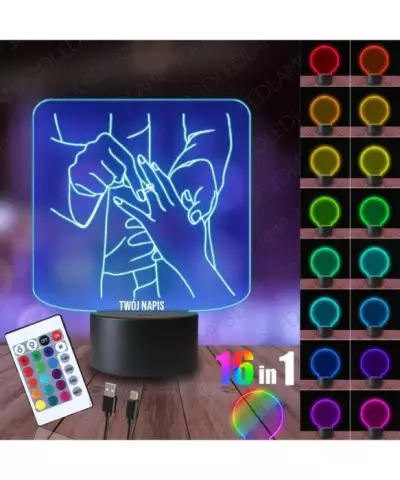 Lampka Nocna 3D LED LAMP Zaręczyny LineArt Miłość