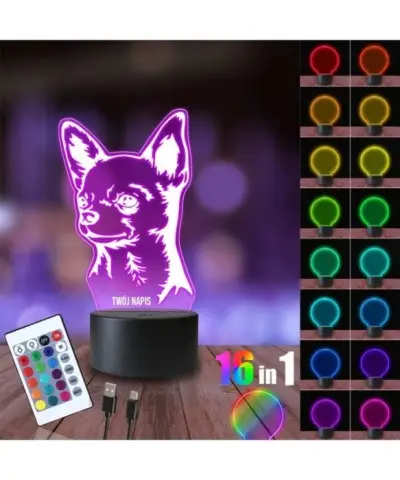 Lampka Nocna 3D LED LAMP Piesek Rasa Chihuahua