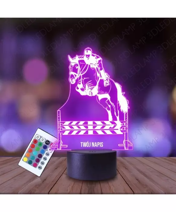 Lampka Nocna 3D LED LAMP Jeździectwo Skoki Przez Przeszkody