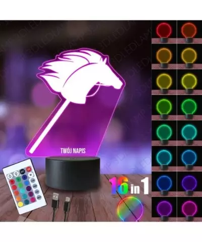 Lampka Nocna 3D LED LAMP Hobby Horse Koń na Patyku