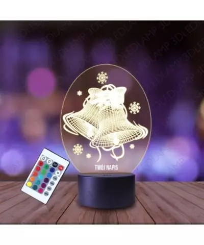 Lampka Nocna 3D LED LAMP Boże Narodzenie Dzwonki Świąteczne