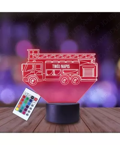 Lampka Nocna 3D LED LAMP Wóz Strażacki Strażak