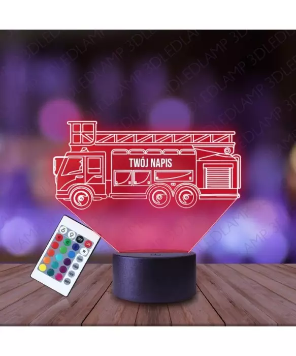 Lampka Nocna 3D LED LAMP Wóz Strażacki Strażak