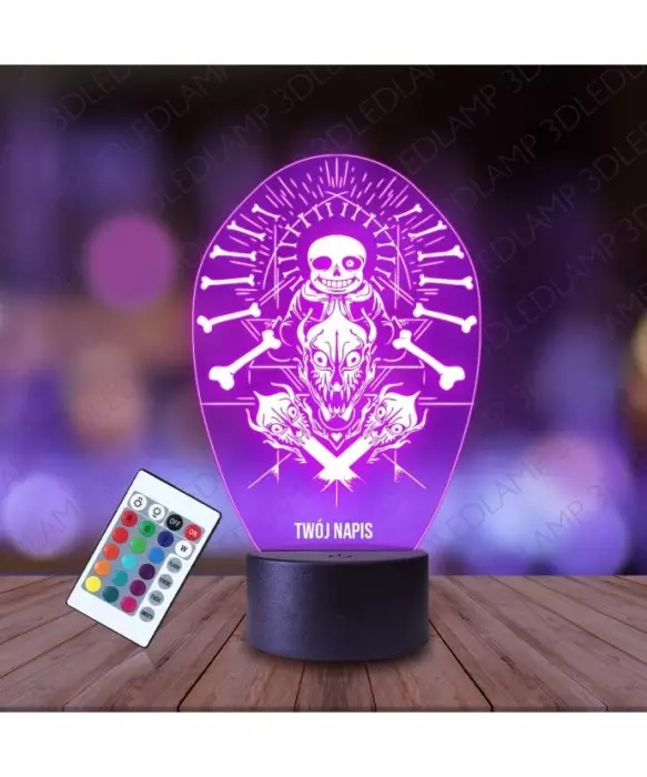 Lampka Nocna 3D LED LAMP Undertale W.D Gangster Sans