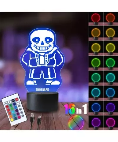 Lampka Nocna 3D LED LAMP Undertale Sans