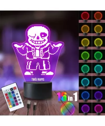 Lampka Nocna 3D LED LAMP Undertale Sans Blink