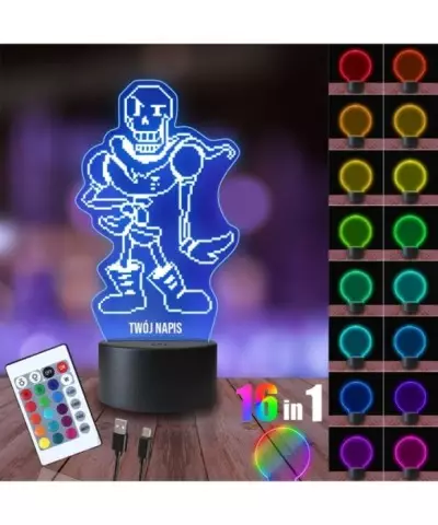 Lampka Nocna 3D LED LAMP Undertale Papirus