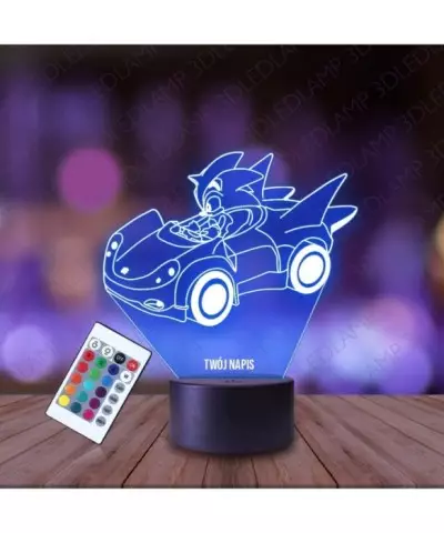 Lampka Nocna 3D LED LAMP Sonic Car