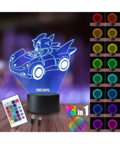 Lampka Nocna 3D LED LAMP Sonic Car