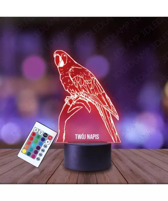 Lampka Nocna 3D LED LAMP Papuga Ara na Gałęzi
