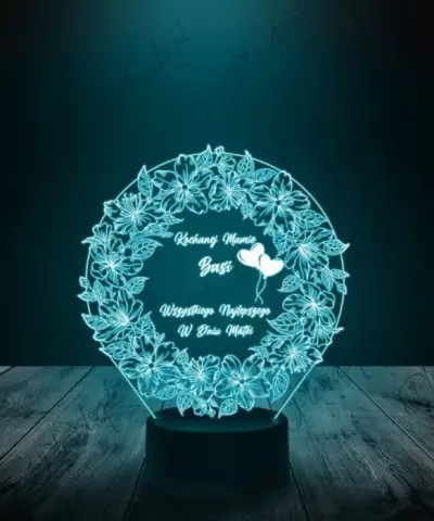 Lampka LED 3D Plexido Dzień Mamy Życzenia Kwiaty - 1