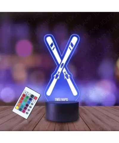 Lampka Nocna 3D LED LAMP Narciarstwo Narty