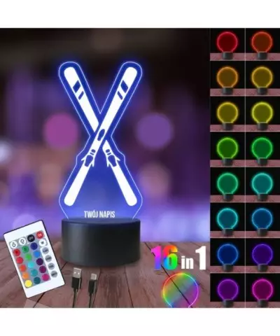 Lampka Nocna 3D LED LAMP Narciarstwo Narty