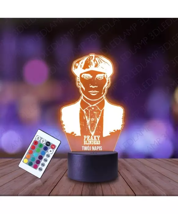 Lampka Nocna 3D LED LAMP Peaky Blinders Tommy Shelby