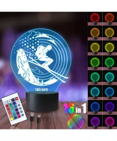 Lampka Nocna 3D LED LAMP Narciarstwo Wyczynowe