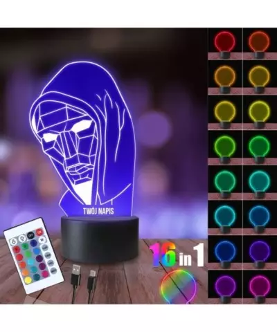 Lampka Nocna 3D LED LAMP Squid Game Maska Lidera