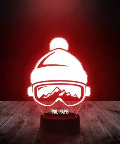 Lampka LED 3D Plexido Narciarstwo Czapka Gogle - 2