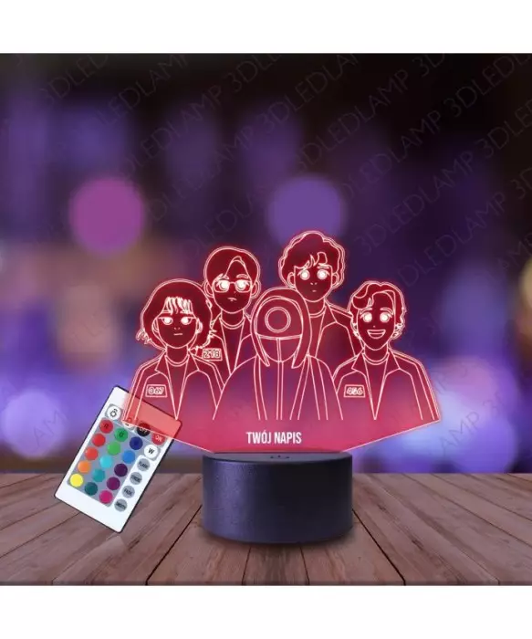 Lampka Nocna 3D LED LAMP Squid Game Bohaterowie