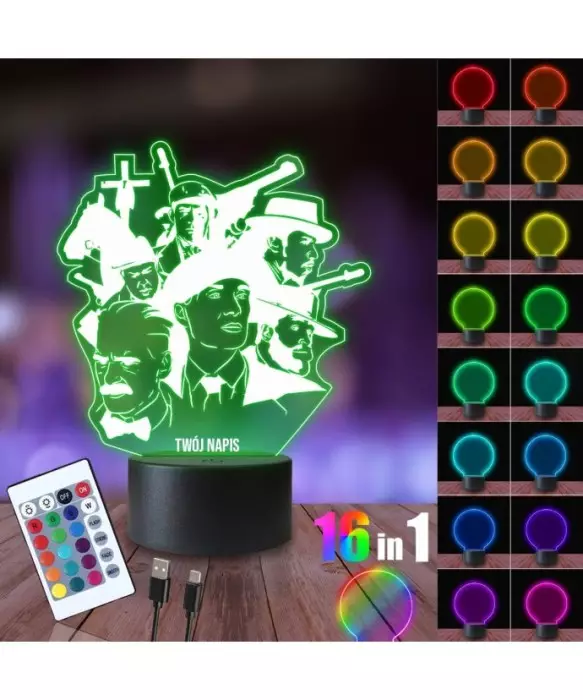 Lampka Nocna 3D LED LAMP Peaky Blinders Bohaterowie