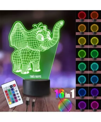 Lampka Nocna 3D LED LAMP Słonik Dumbo